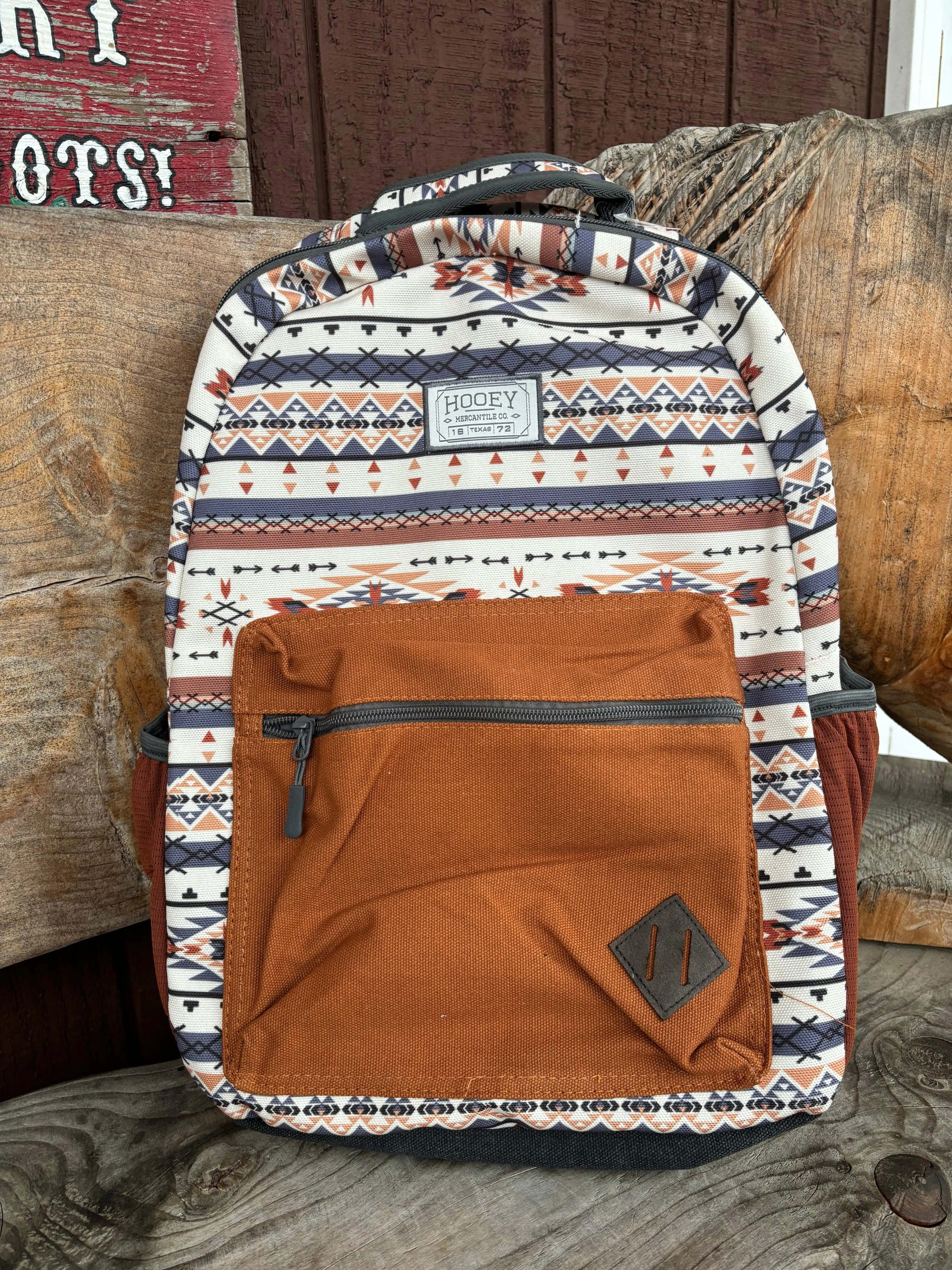 Hooey Recess Rust Southwestern Aztec Print Backpack BP061CRRU