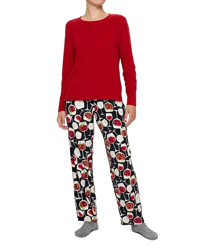 HUE Soft Fleece PJ Set w/ Socks