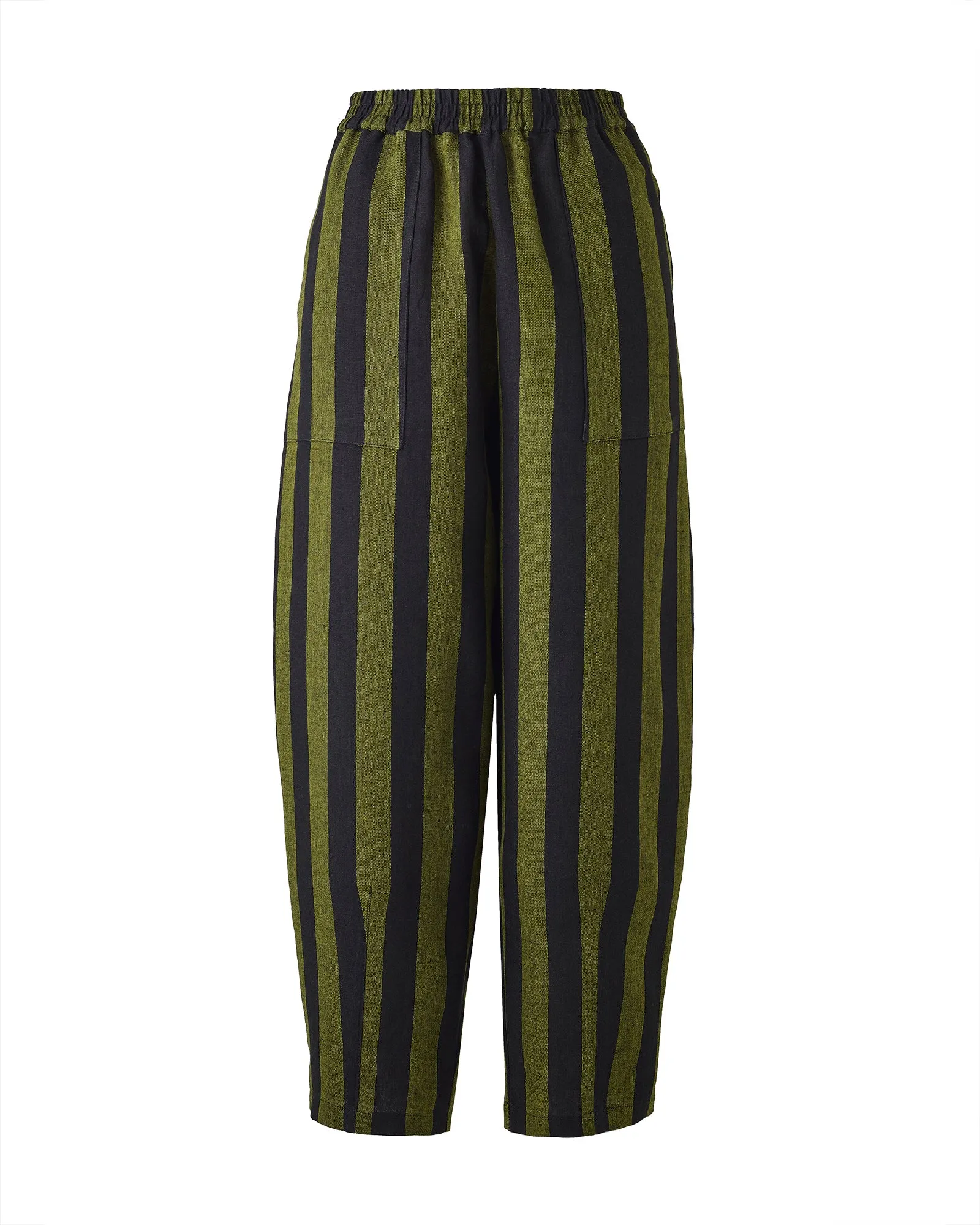 Huxley Black & Olive Stripe Linen Trousers