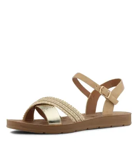 I LOVE BILLY Mharti Gold Beige Multi Sandals