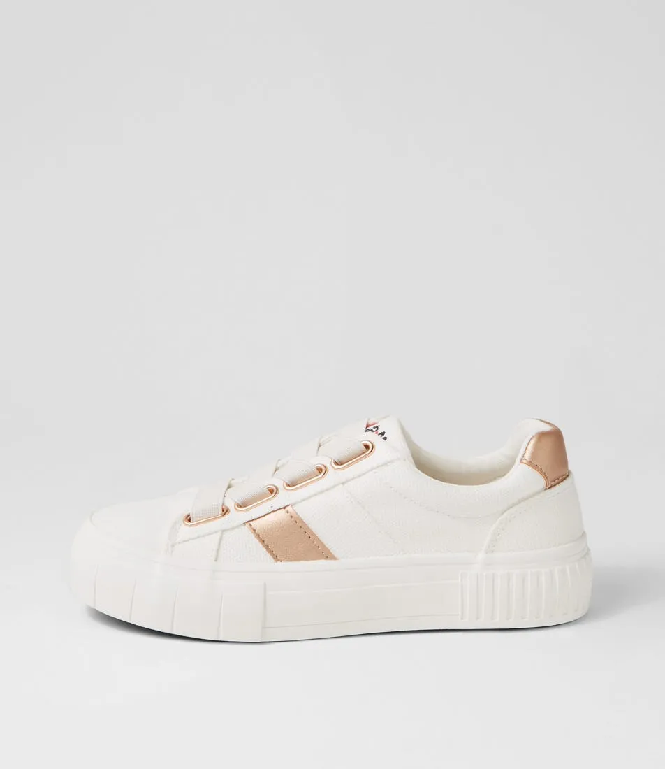 I LOVE BILLY Tristy White Rose Gold Recycled Canvas Sneakers