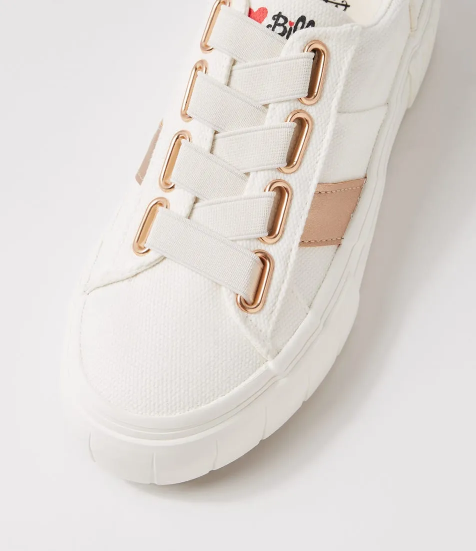 I LOVE BILLY Tristy White Rose Gold Recycled Canvas Sneakers