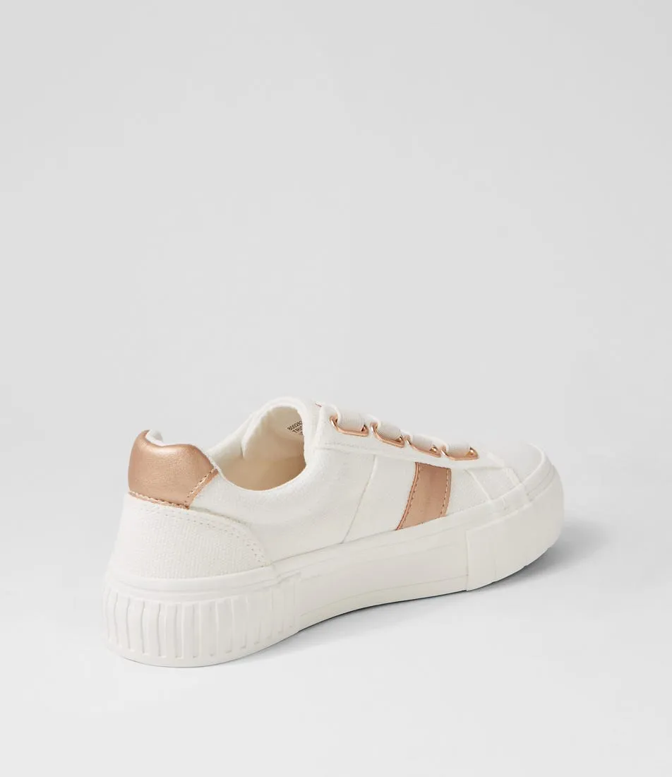 I LOVE BILLY Tristy White Rose Gold Recycled Canvas Sneakers