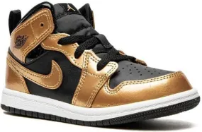 Jordan Kids Jordan 1 Mid SE Black Metallic Gold sneakers