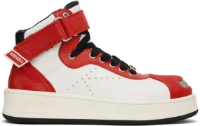 Kenzo Red & White Hoops Trainer Sneakers