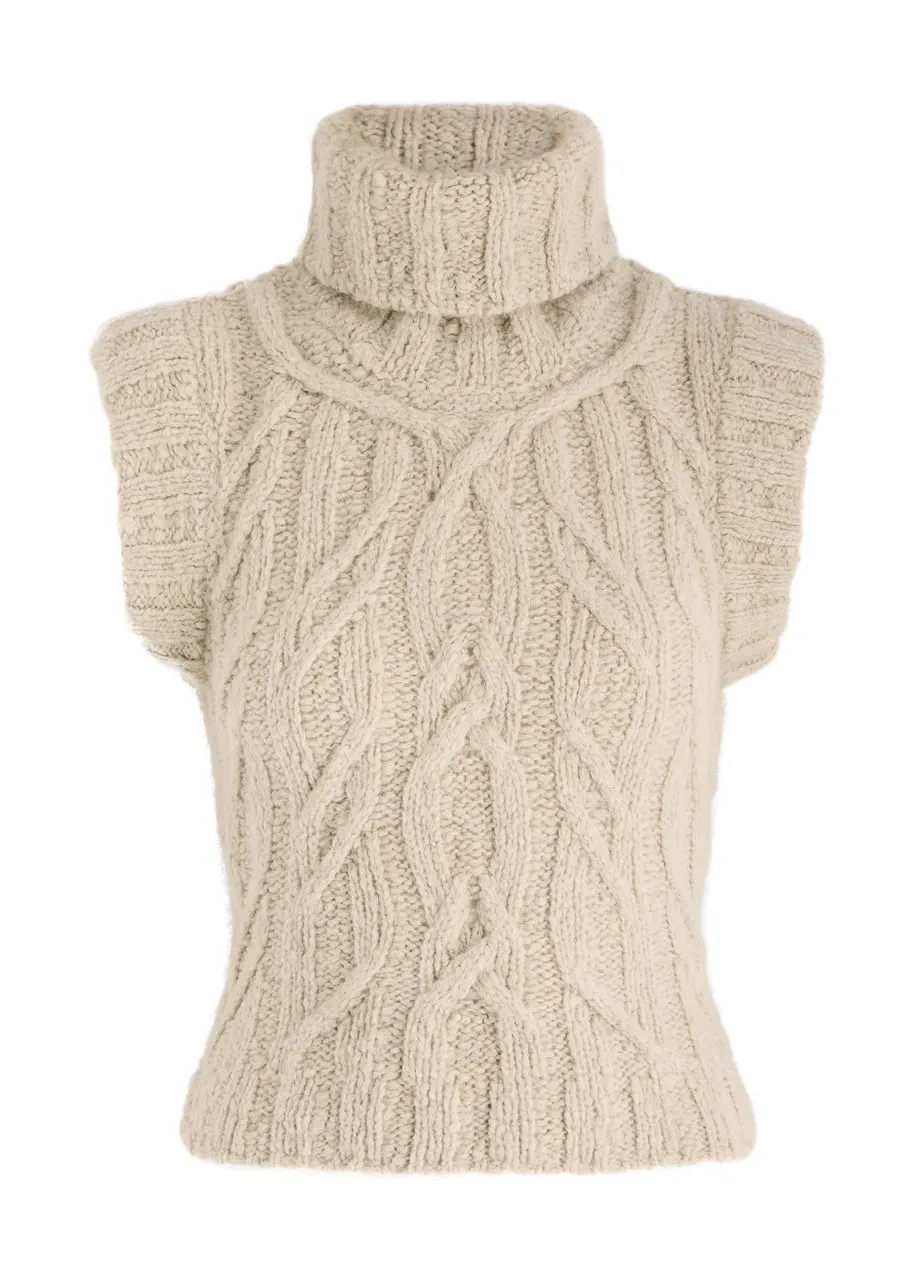 KNWLS Cable-knit alpaca-blend vest  -                         -                     -                