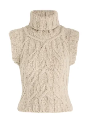 KNWLS Cable-knit alpaca-blend vest  -                         -                     -                