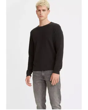 Levi's Men's Solid Black Relaxed Thermal Long Sleeve T-Shirt