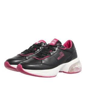 Love Moschino  Crystal Love Sneakers Donna Nero+Magenta+Nero