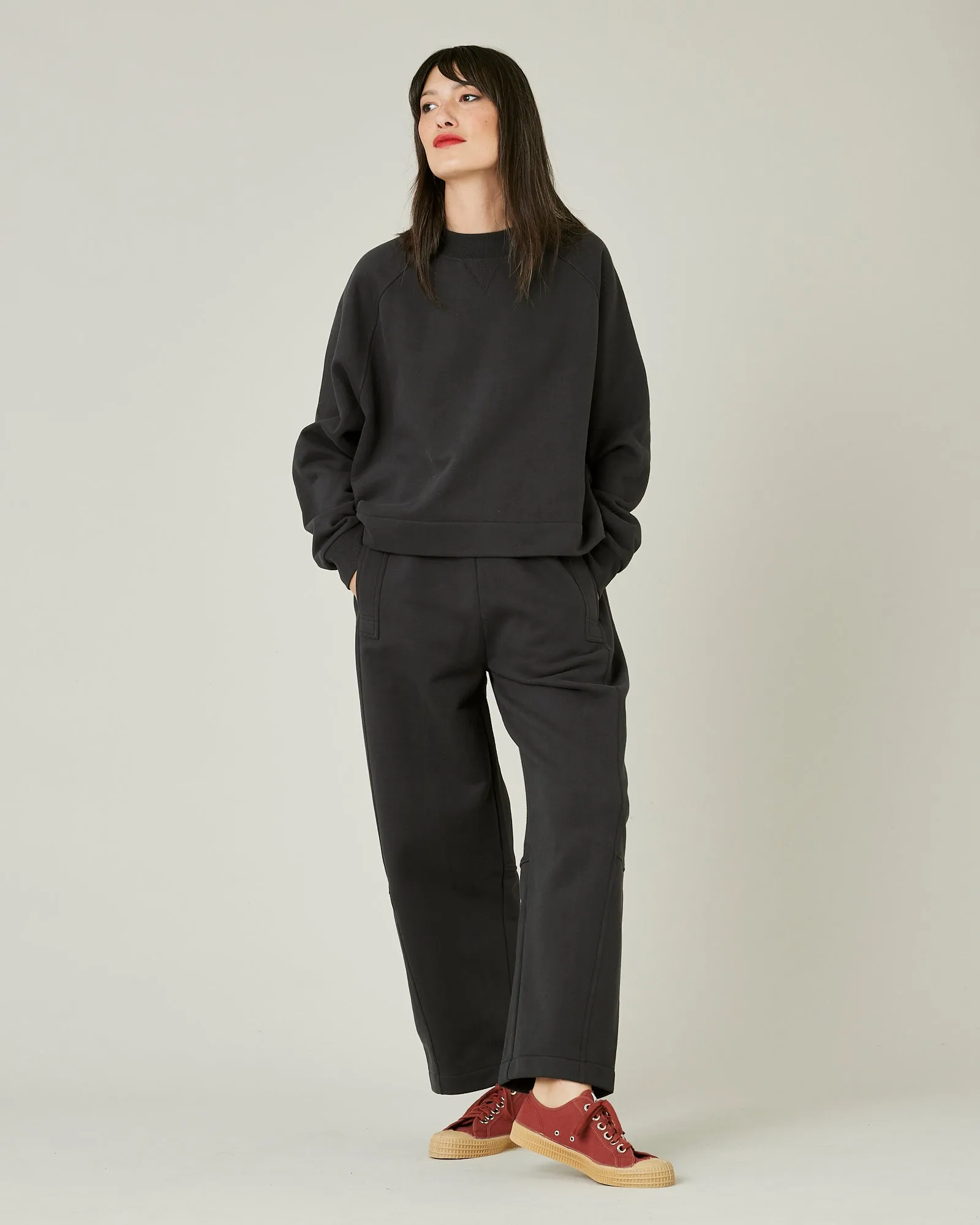 Madi Slate Organic Cotton Jersey Trousers