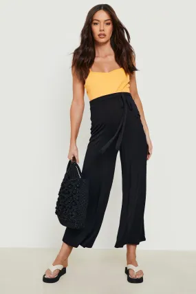 Maternity Belted Culotte Trouser