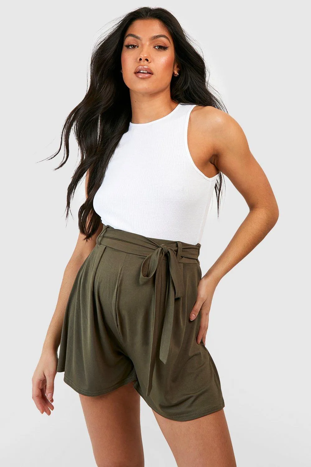 Maternity Belted Shorts