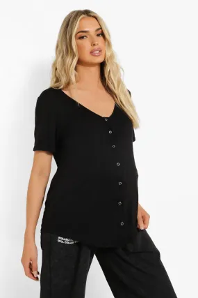 Maternity Nursing Popper Front T-shirt