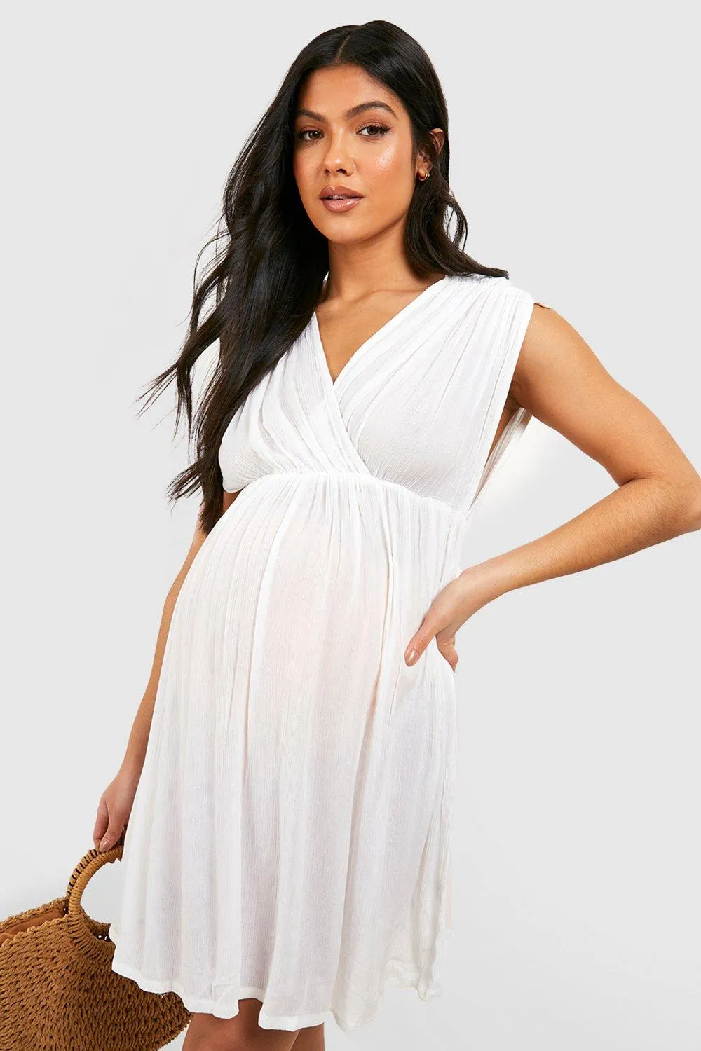 Maternity Shell Trim Beach Dress