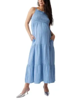 Maternity Smocked Maxi Dress