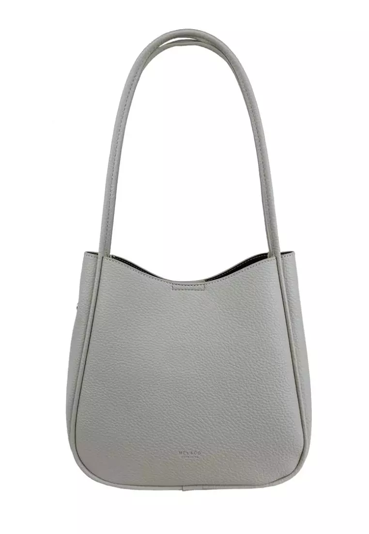 Mel&Co Pebbled Double Handle Shoulder Bag