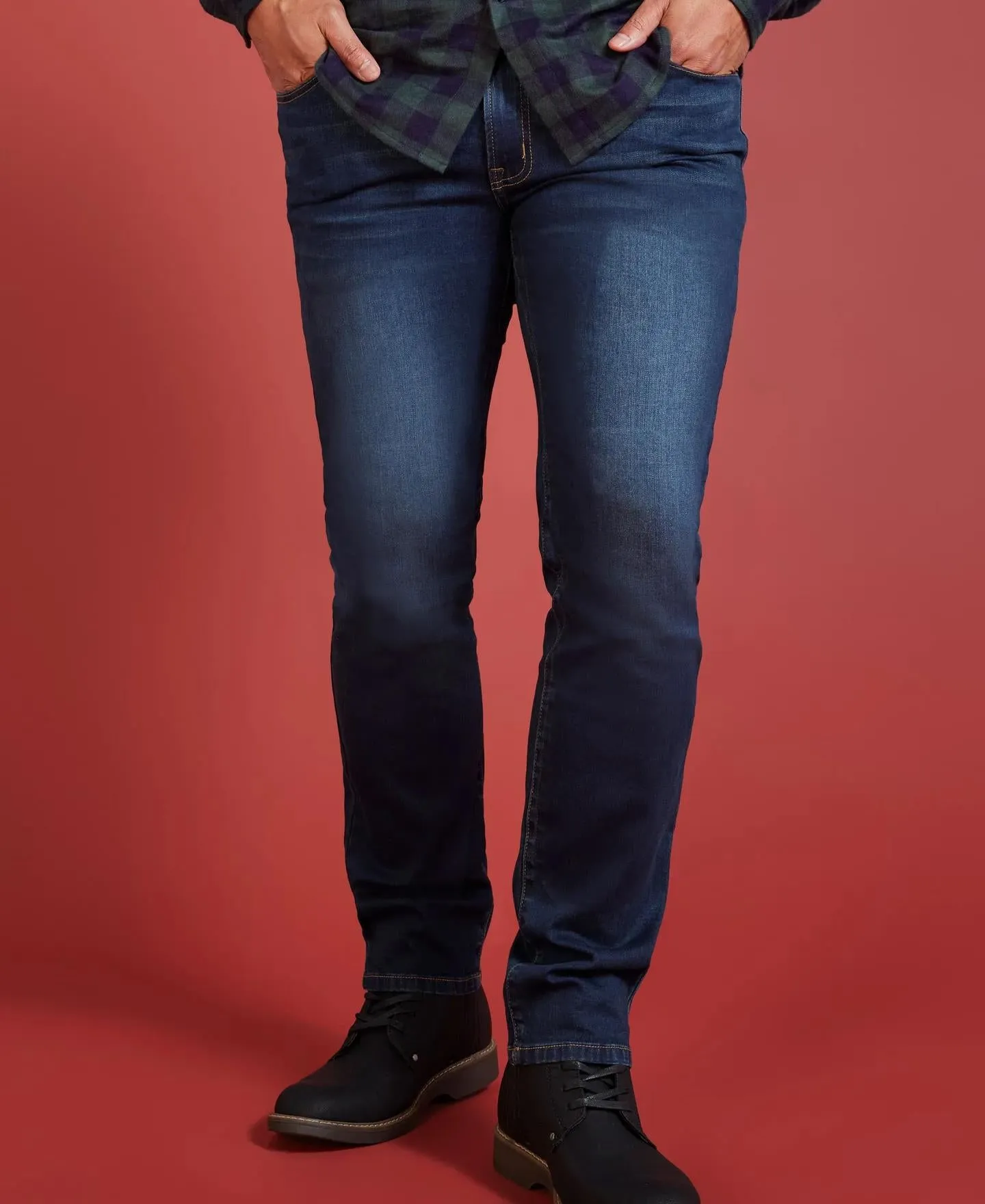 Men's Stretch Fashion Jeans in Mid Blue Denim | Postie