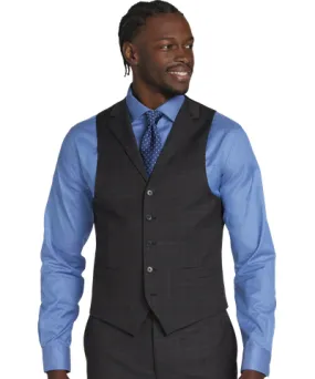 Michael Strahan Collection by Michael Strahan Men's Michael Strahan Classic Fit Suit Separates Vest Charcoal Plaid