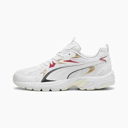 Milenio Tech Dragon Unisex Sneakers | PUMA White-PUMA Black-Club Red-PUMA Gold | PUMA SHOP ALL PUMA | PUMA 