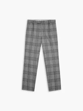 Moore Slim Fit Grey Check Trousers