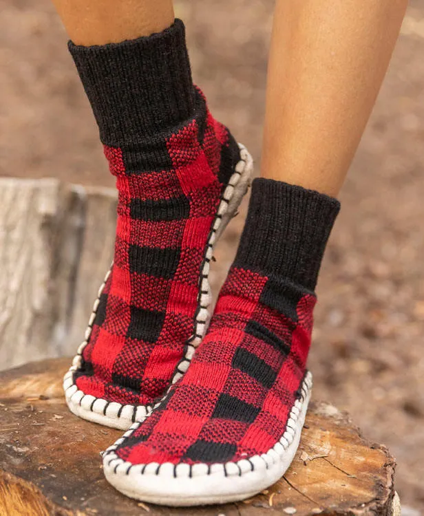 Moose Plaid Short Mukluk Slipper