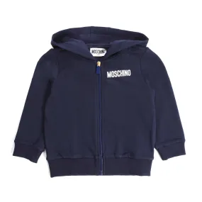 Moschino Baby Blue Hoodie With Zip Closure