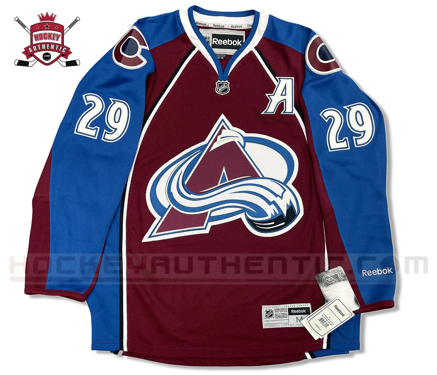 NATHAN MACKINNON COLORADO AVALANCHE HOME PREMIER REEBOK NHL JERSEY