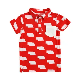 Nebraska Scarlet & Cream POLO SHIRT