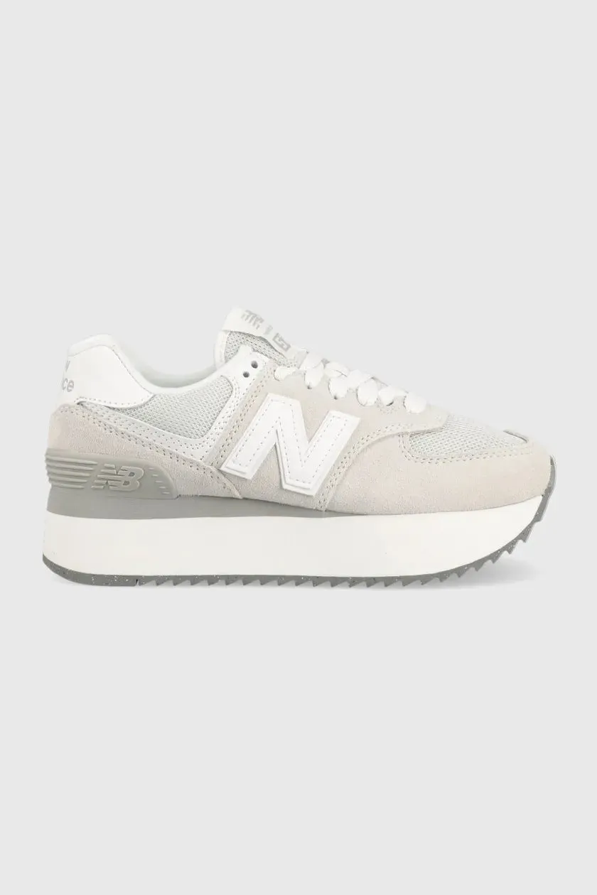 New Balance dama suela alta gris