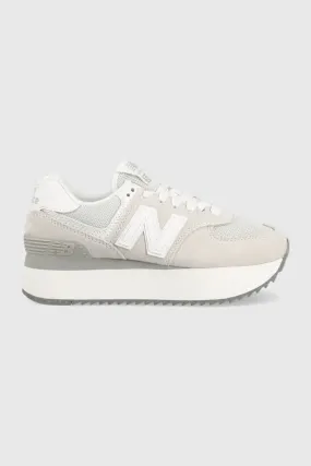 New Balance dama suela alta gris