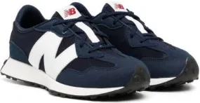 New Balance Kids logo-patch leather sneakers Blue