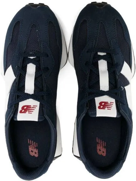 New Balance Kids logo-patch leather sneakers Blue