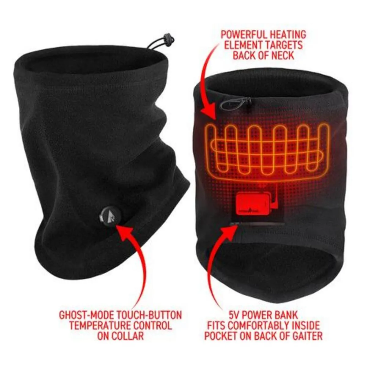 Open Box ActionHeat 5V Battery Heated Fleece Gaiter