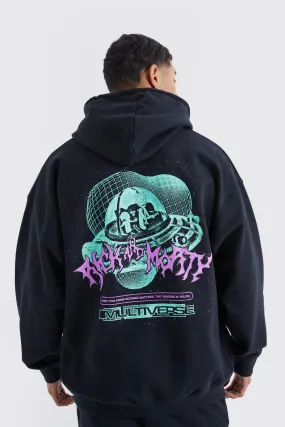 Oversized Rick And Morty License Hoodie | boohooMAN UK