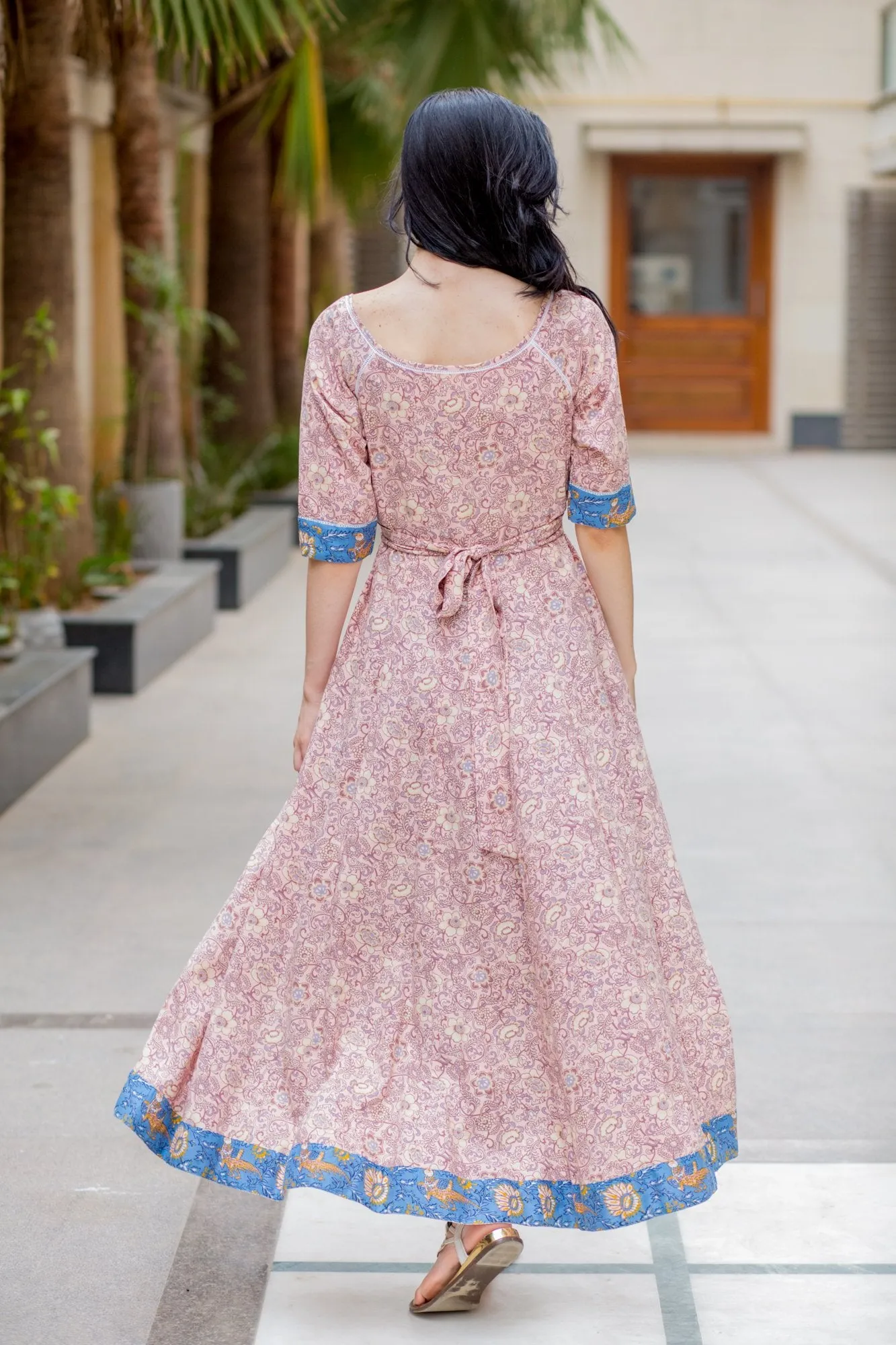 Pastel Blush Rose Maternity & Nursing Kurta