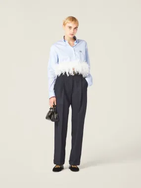 Pinstripe Wool Trousers