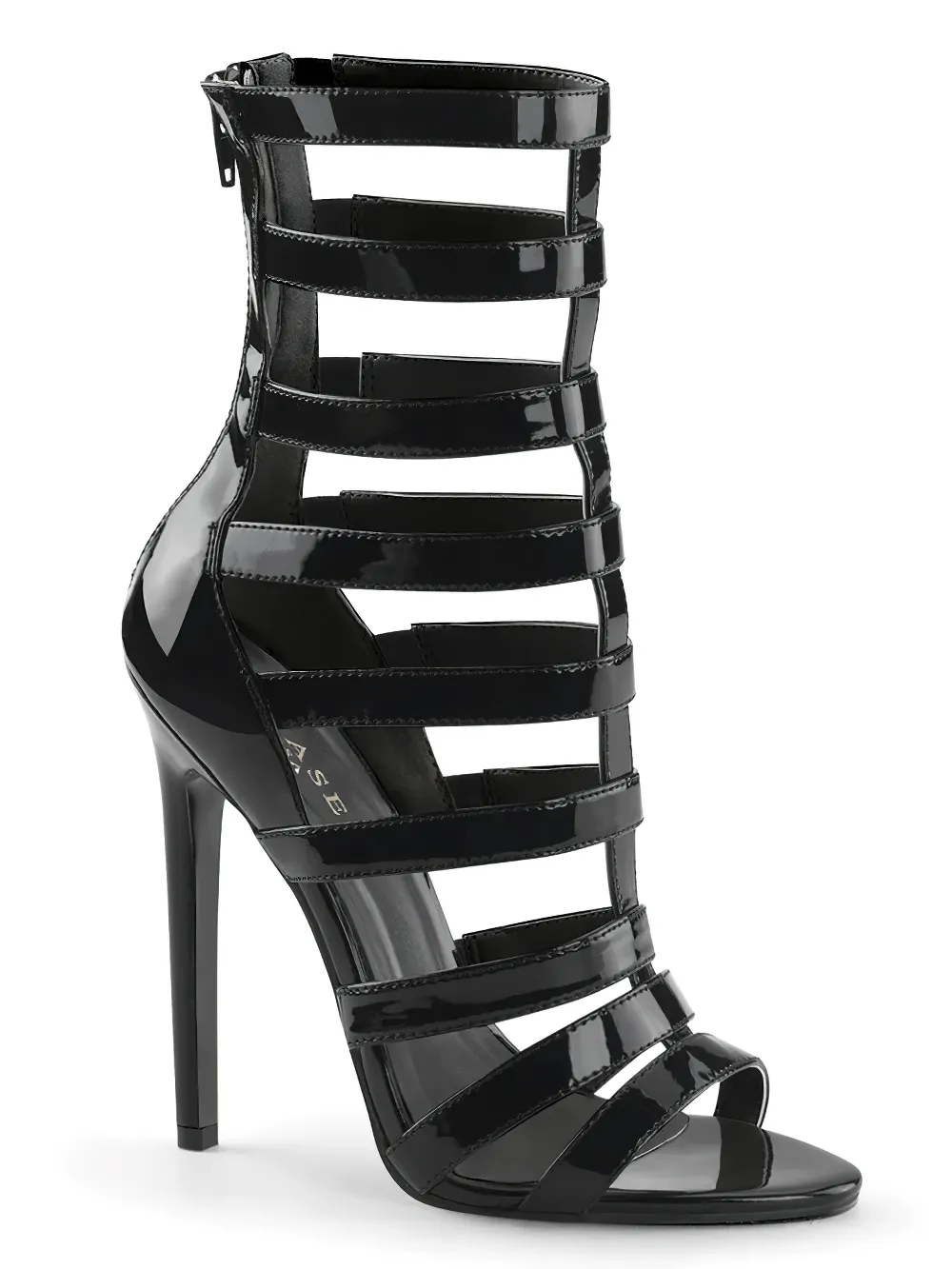 PLEASER Sleek Strappy Stiletto Sandals with Back Zipper