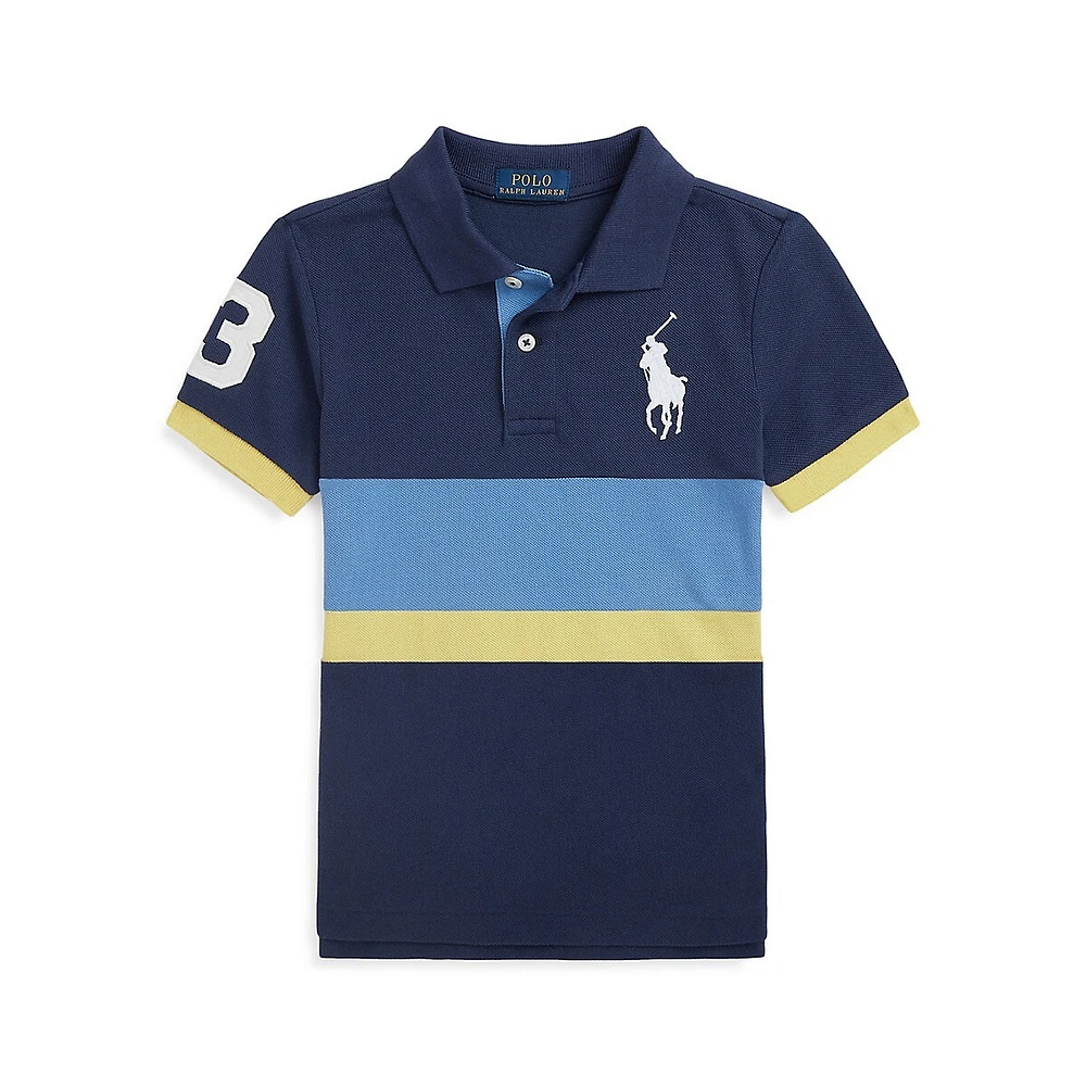 Polo Ralph Lauren Little Boy's Big Pony Colourblock Mesh Polo Shirt