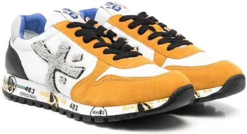 Premiata Kids TEEN colour-block low-top sneakers Yellow