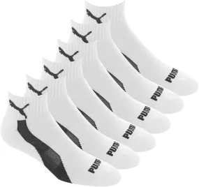 PUMA Mens P117807 Quarter Socks 6Pack White