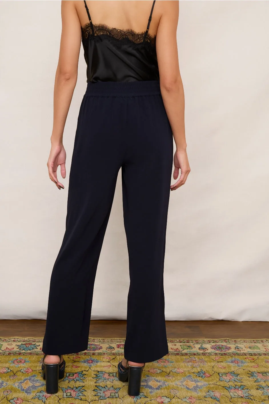 Quinty Wide Leg Trousers - Midnight