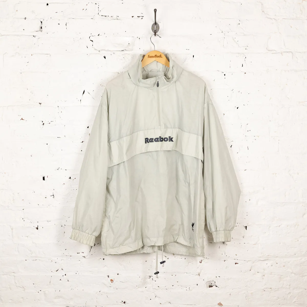 Reebok Liverpool Football 1/4 Zip 90s Shell Jacket - Beige - L