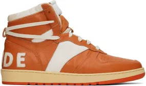 Rhude Orange & White Rhecess Hi Sneakers