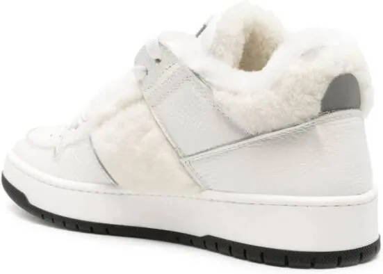 Roberto Cavalli Mirror Snake panelled leather sneakers White