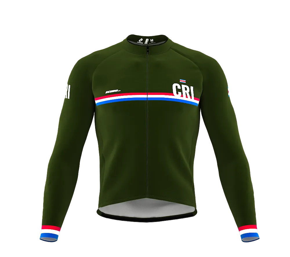 ScudoPro Pro Thermal Long Sleeve Cycling Jersey Country CODE Costa Rica Green | Men and Women