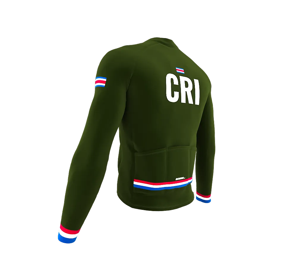 ScudoPro Pro Thermal Long Sleeve Cycling Jersey Country CODE Costa Rica Green | Men and Women