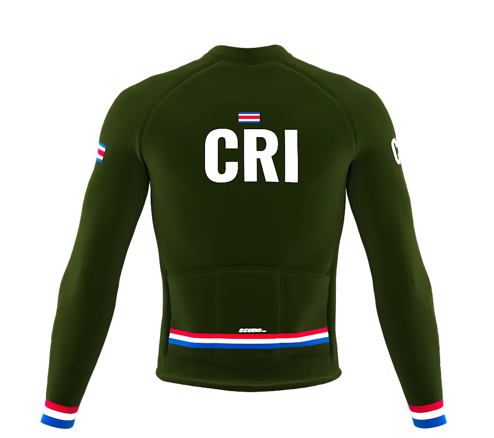 ScudoPro Pro Thermal Long Sleeve Cycling Jersey Country CODE Costa Rica Green | Men and Women