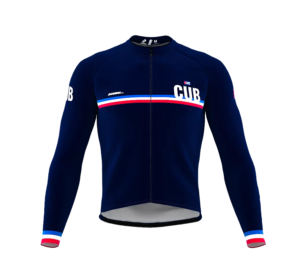 ScudoPro Pro Thermal Long Sleeve Cycling Jersey Country CODE Cuba Blue | Men and Women