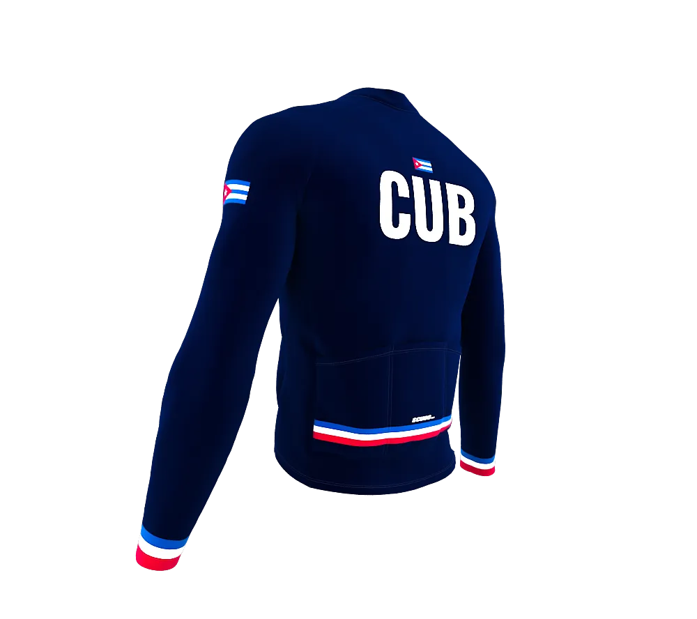 ScudoPro Pro Thermal Long Sleeve Cycling Jersey Country CODE Cuba Blue | Men and Women