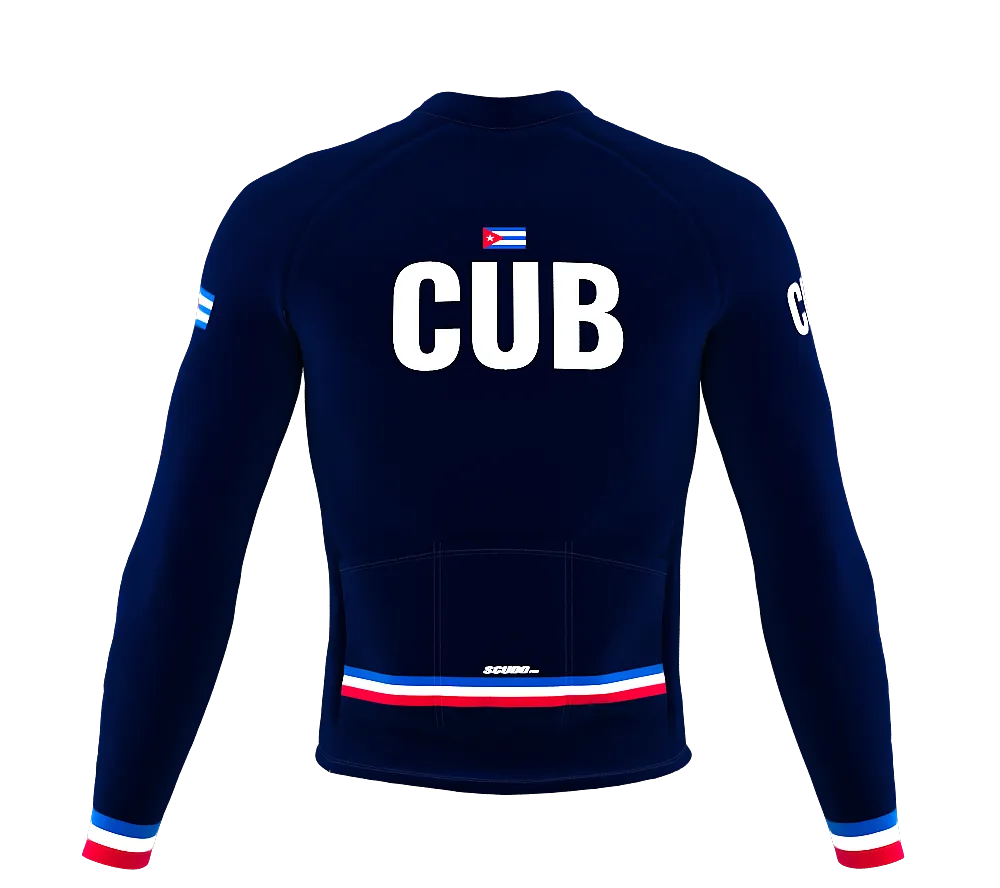 ScudoPro Pro Thermal Long Sleeve Cycling Jersey Country CODE Cuba Blue | Men and Women